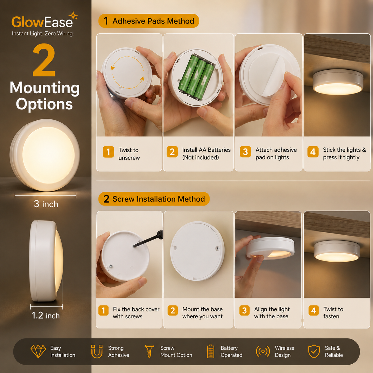 GlowEase - Instant Light. Zero Wiring.