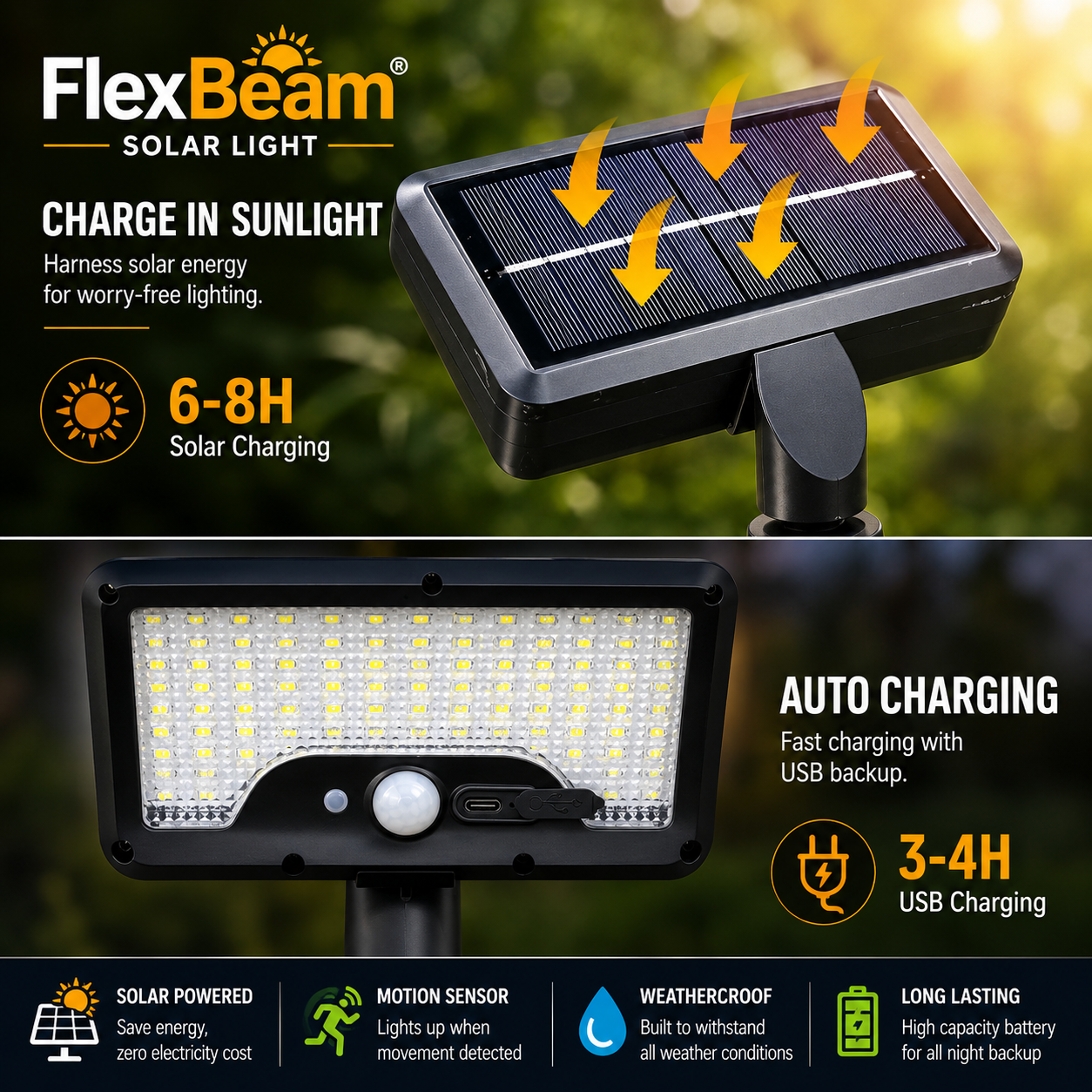 FlexBeam Solar Light  -  No Wiring. No Limits.