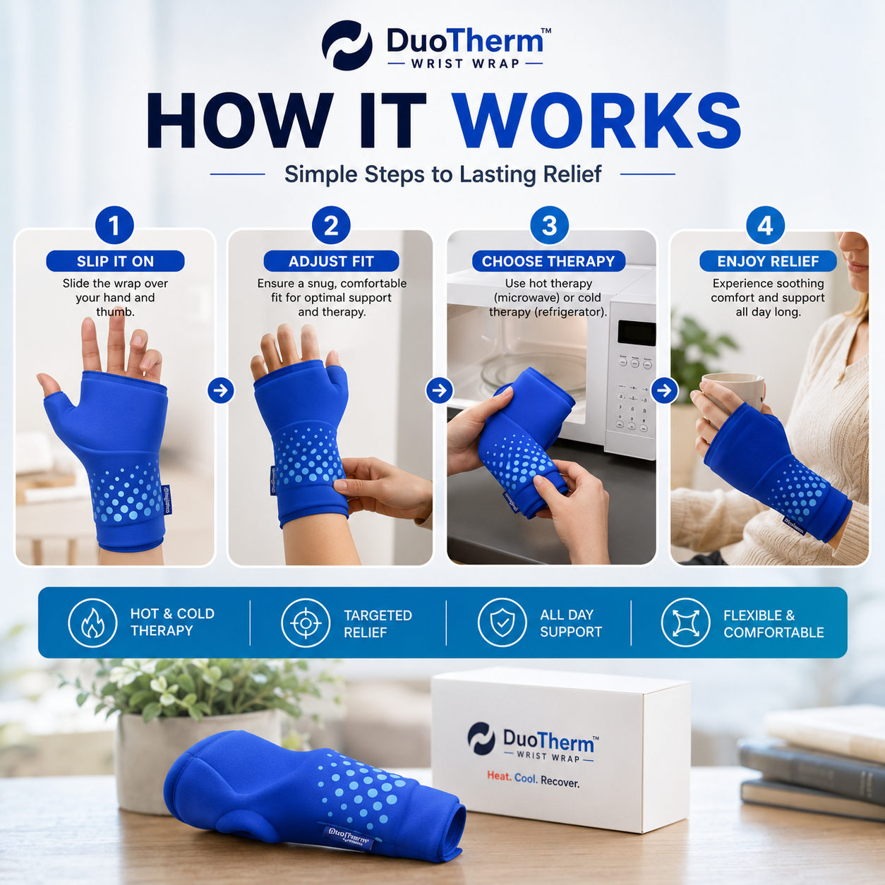 DuoTherm Wrist Wrap -  Heat. Cool. Recover.