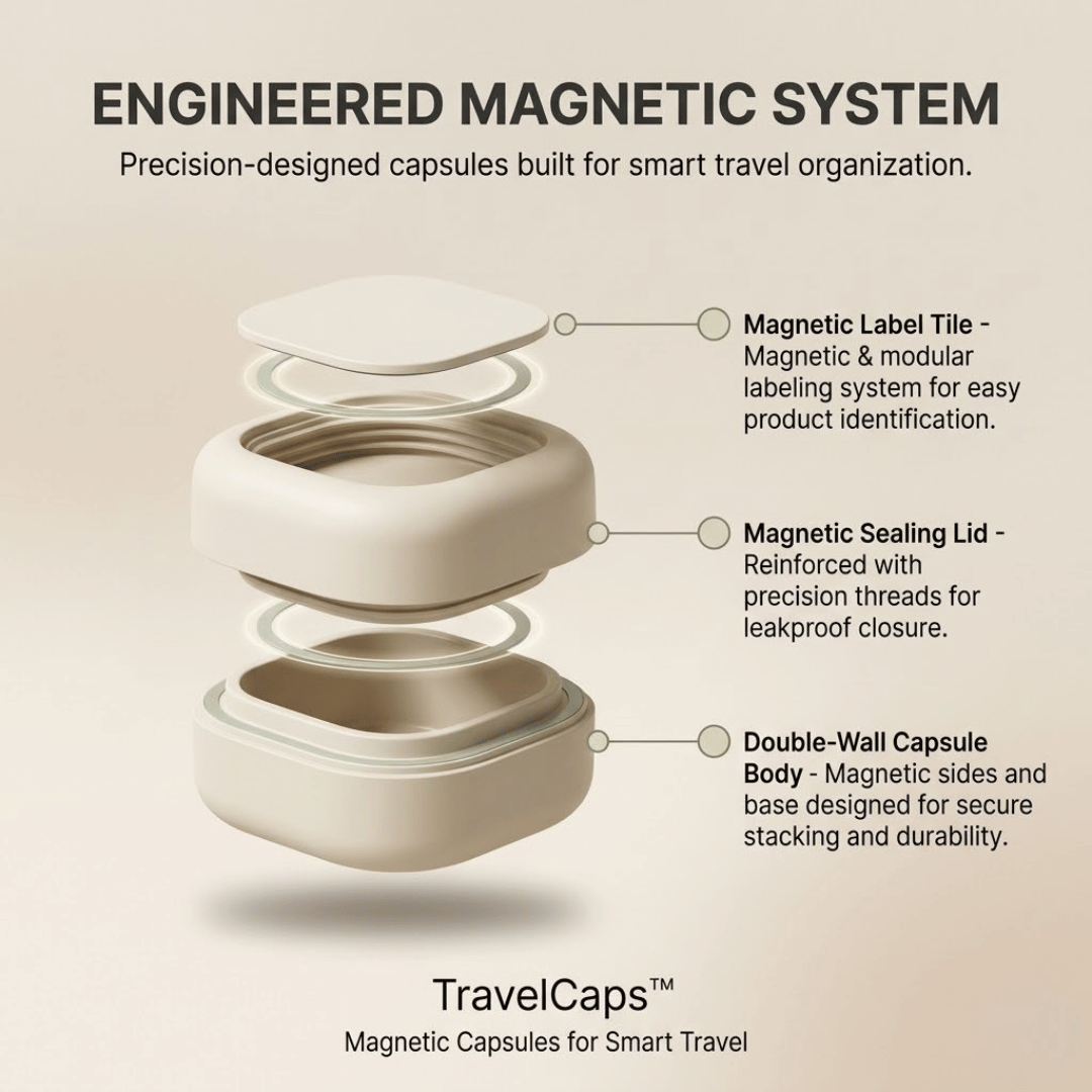 TravelCaps™ —  No Spills. No Stress. Just Travel.