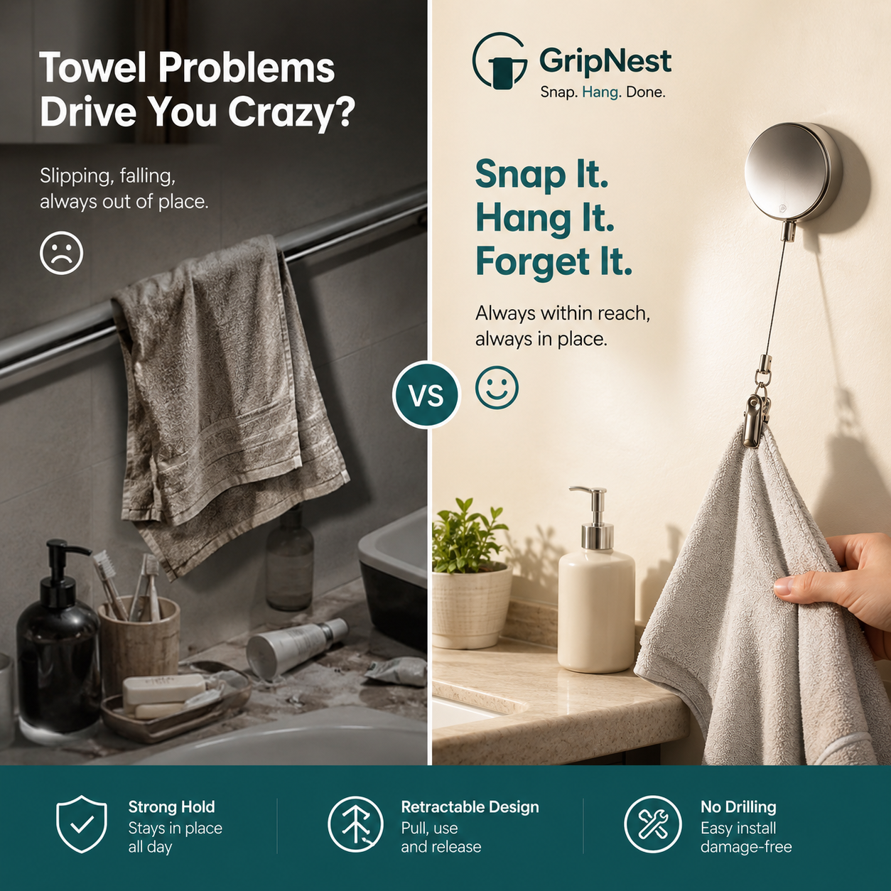 GripNest -  Snap. Hang. Done