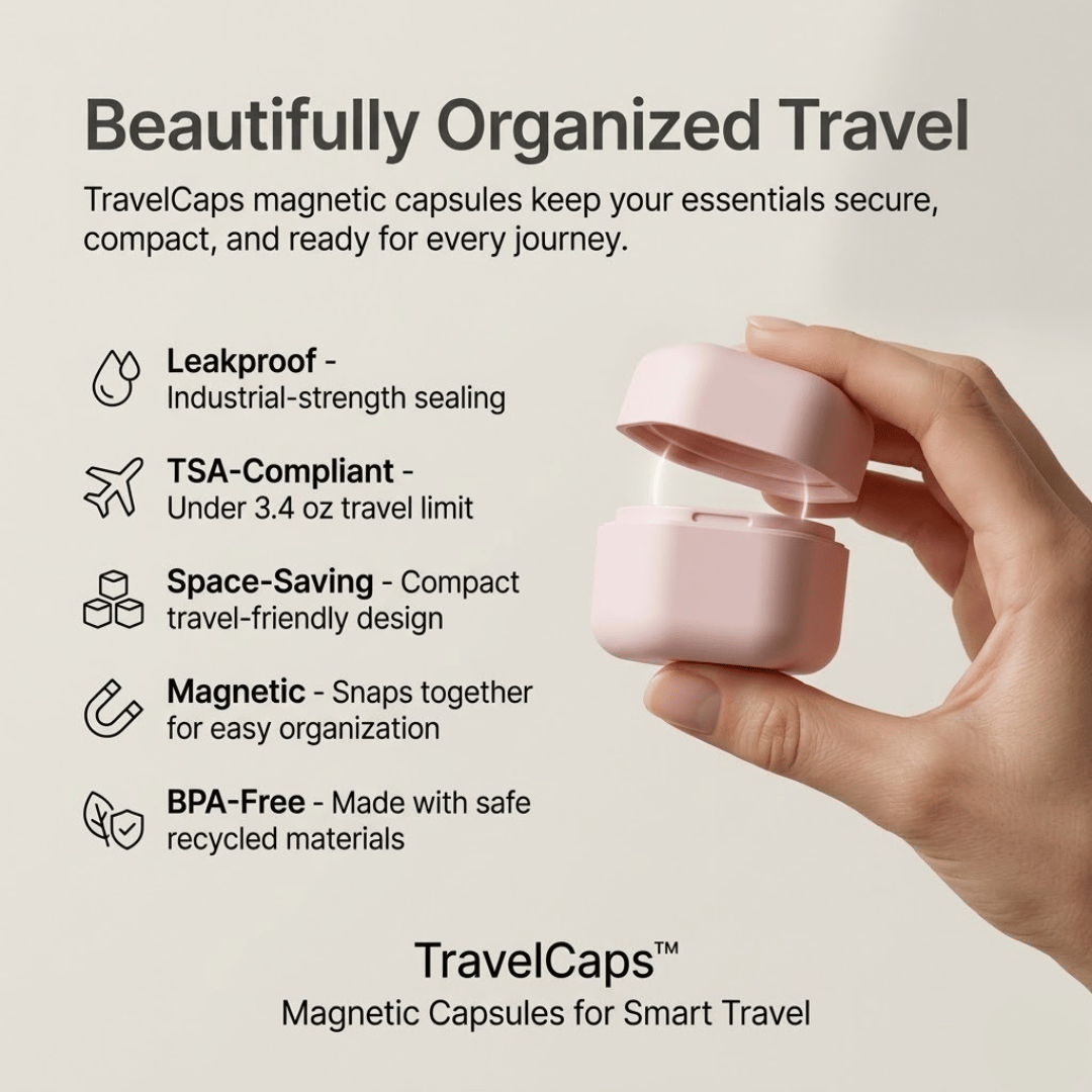 TravelCaps™ —  No Spills. No Stress. Just Travel.