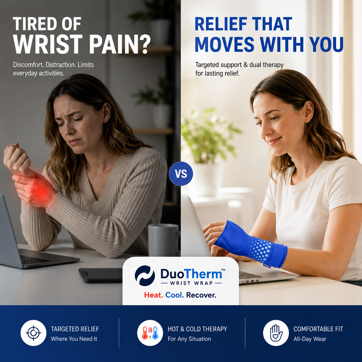 DuoTherm Wrist Wrap -  Heat. Cool. Recover.