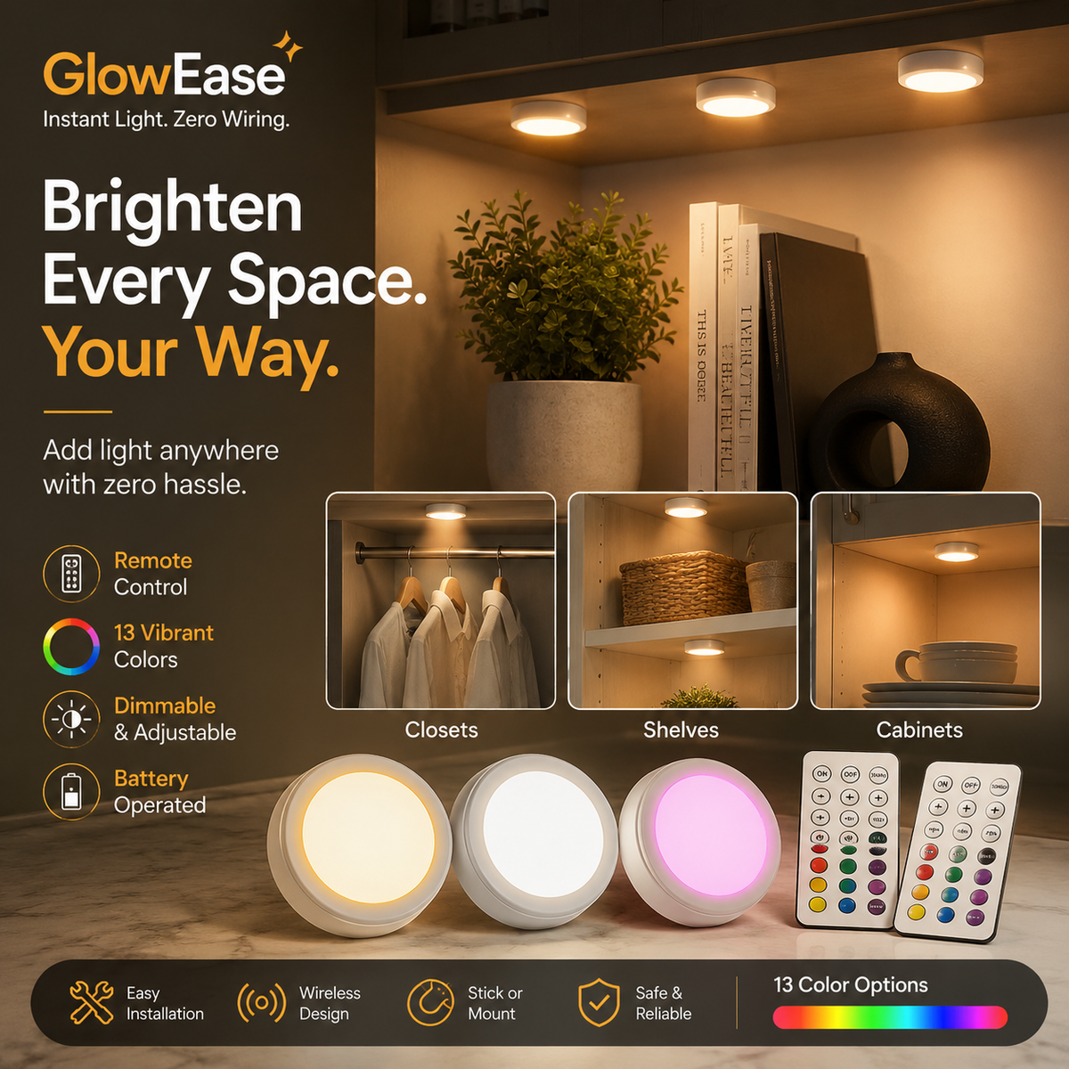 GlowEase - Instant Light. Zero Wiring.