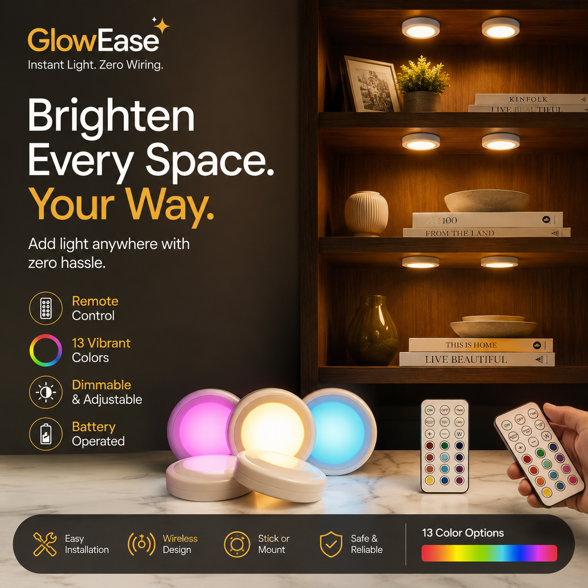 GlowEase - Instant Light. Zero Wiring.
