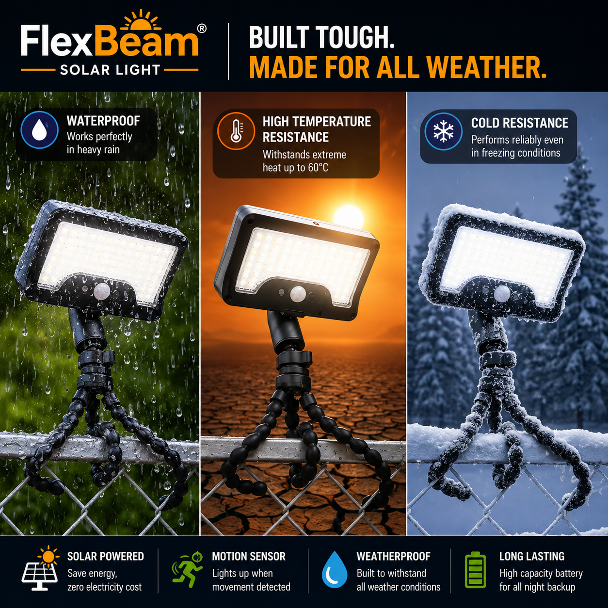 FlexBeam Solar Light  -  No Wiring. No Limits.