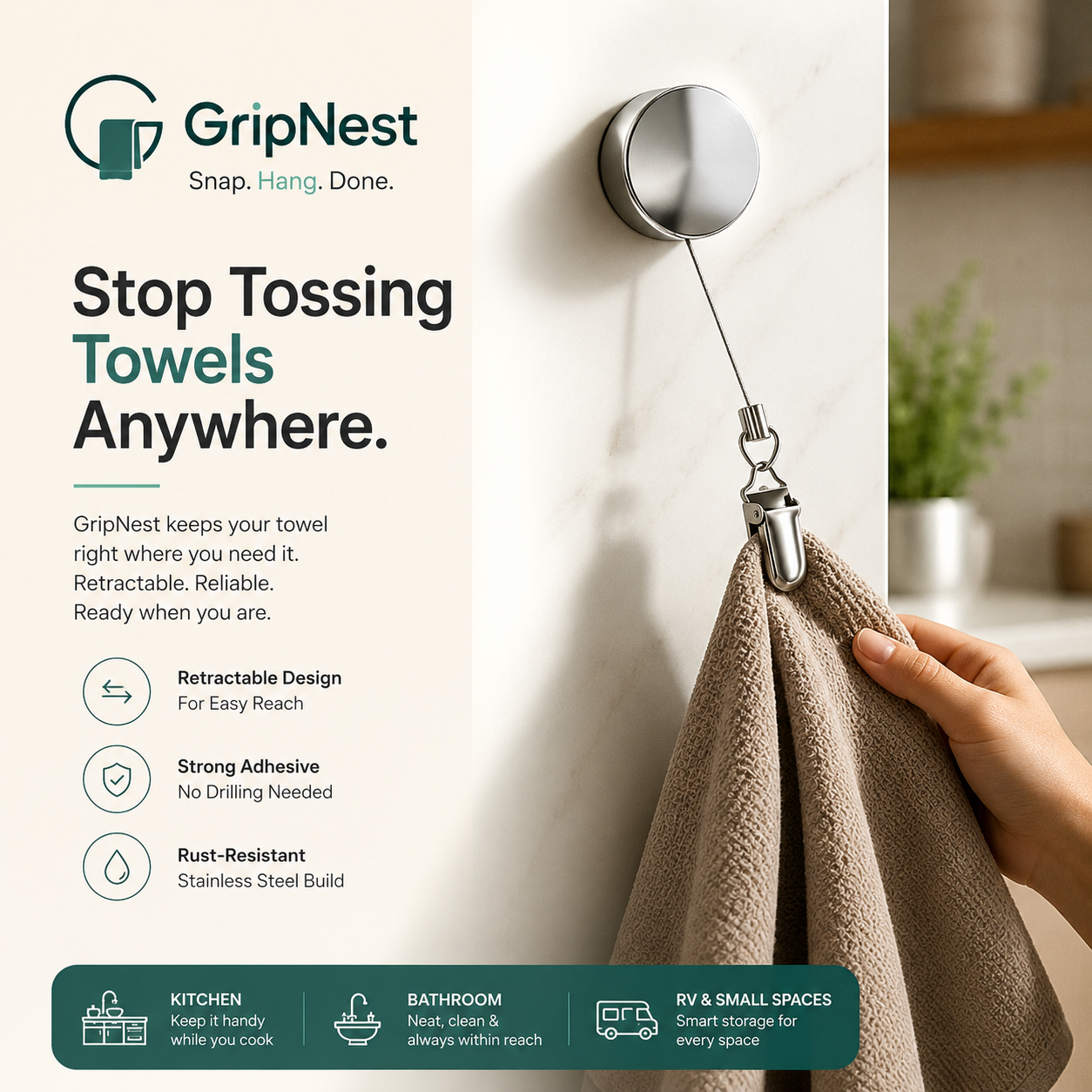 GripNest -  Snap. Hang. Done